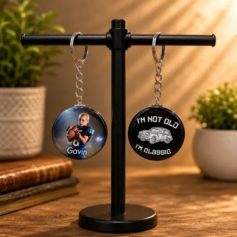 Single 2.25" Photo Metal Keychain