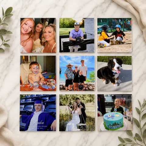 9 Pack - 2.5" x 2.5" Square Magnets